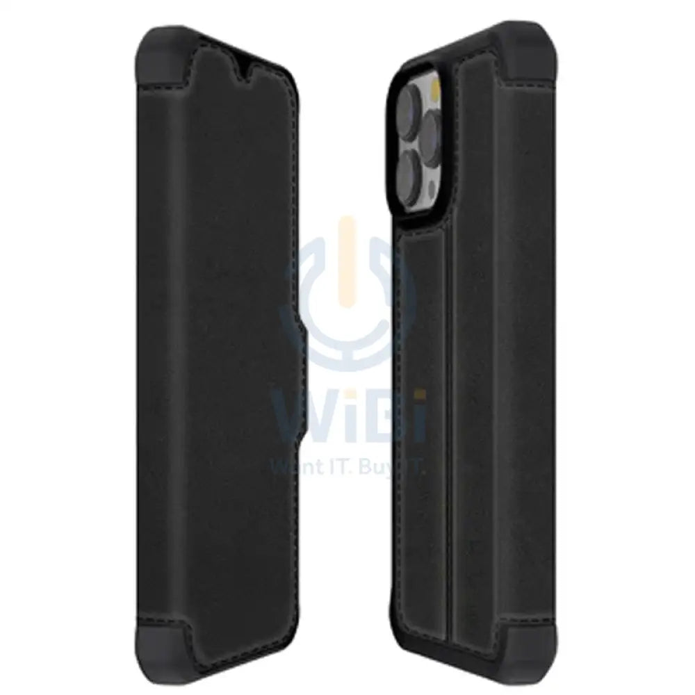 Itskins Hybrid Folio Leather Series Cover - Apple iPhone 13 Pro Max / Black Accessories > Mobiles & Tablets