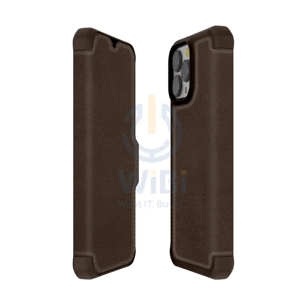 Itskins Hybrid Folio Leather Series Cover - Apple iPhone 13 Pro Max/ Brown Accessories > Mobiles & Tablets