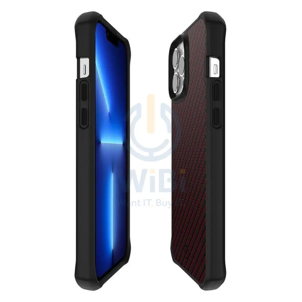 Itskins Hybrid Mag Carbon Series Cover - Apple iPhone 13 Pro / Carbon Red Accessories > Mobiles & Tablets
