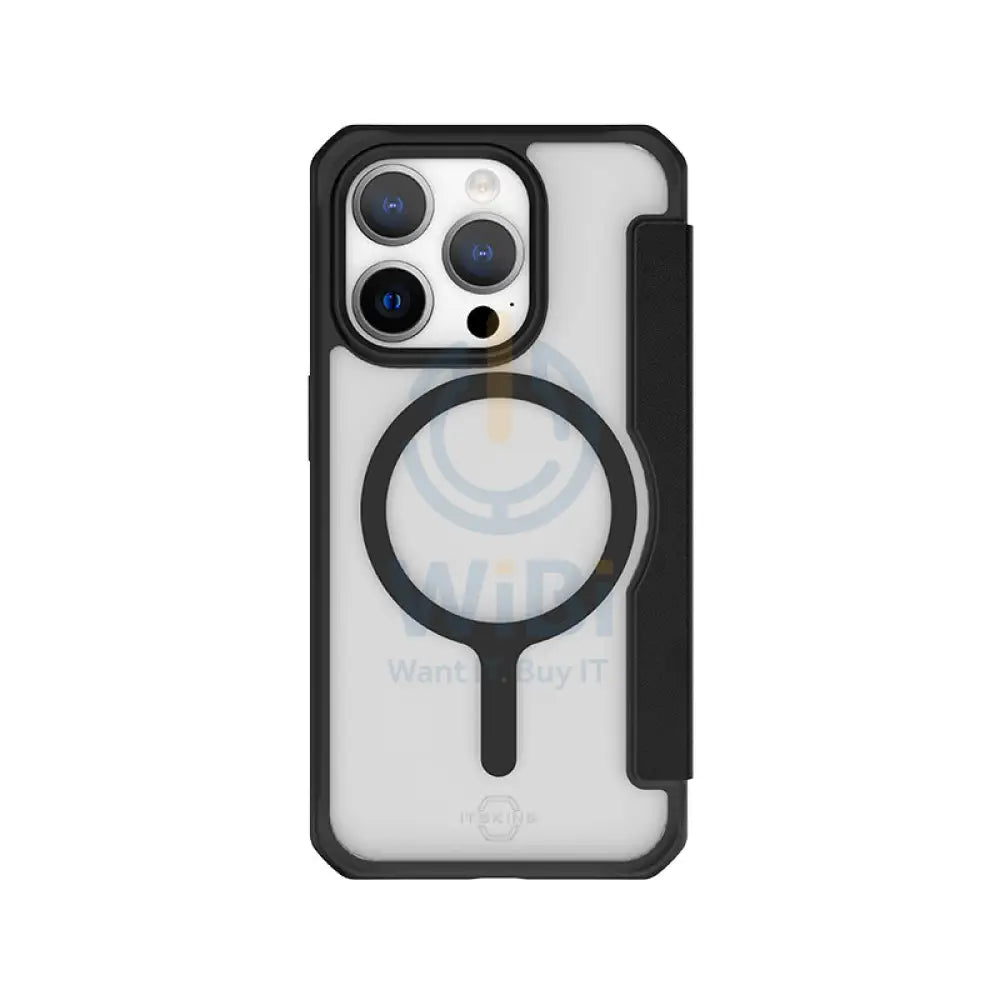 Itskins Hybrid Magfolio Leather Case - Apple iPhone 15 Pro Max / Black Accessories > Mobiles & Tablets > Mobiles >