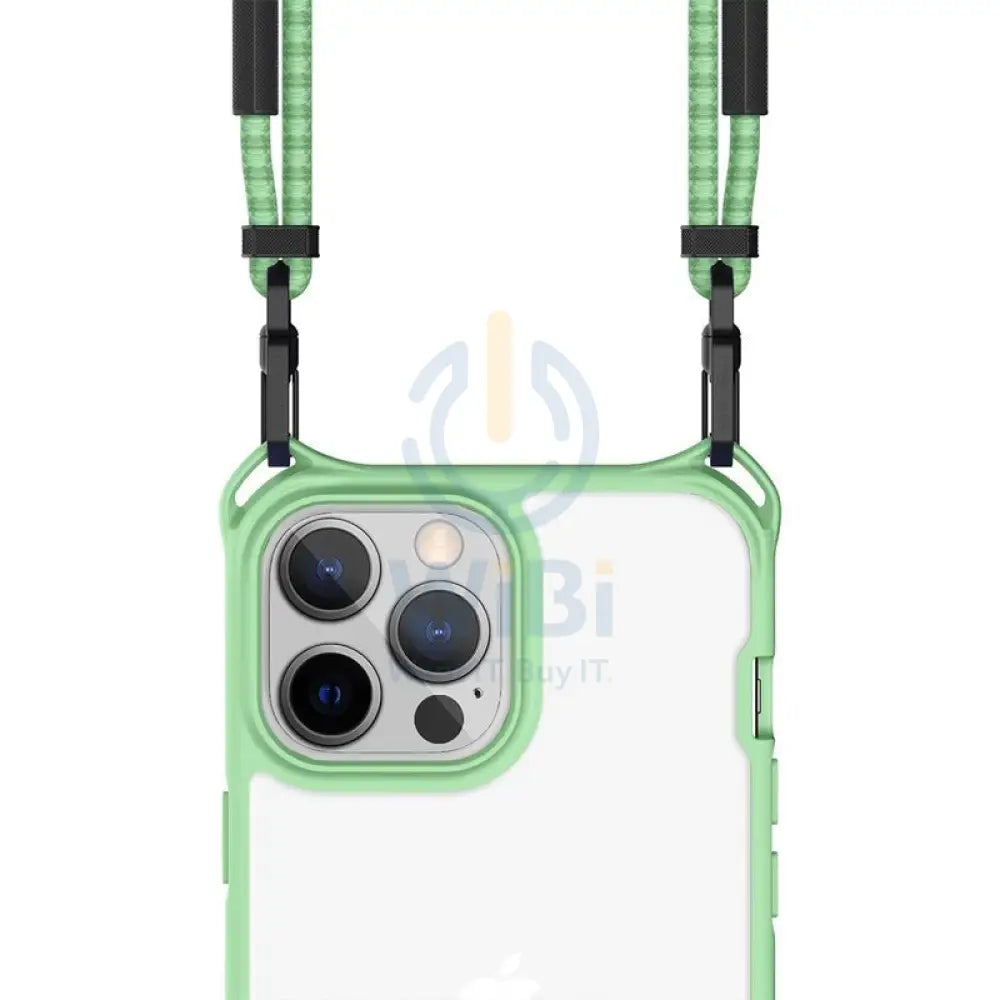 Itskins Hybrid Sling Case - Apple iPhone 13 Pro Max / Light Green And Transparent Accessories > Mobiles & Tablets