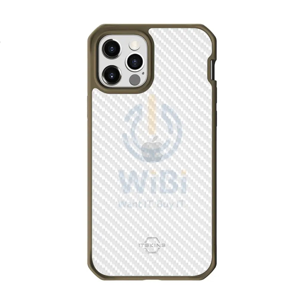 Itskins Hybrid Tek Case - Apple iPhone 12 Pro Max / Kaki And Transparent Accessories > Mobiles & Tablets