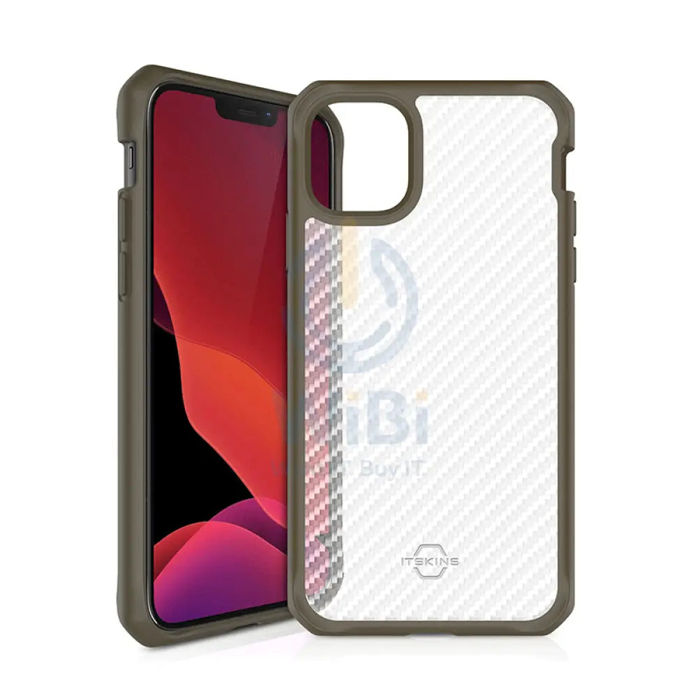 Itskins Hybrid Tek Case - Apple iPhone 12 Pro Max / Kaki And Transparent Accessories > Mobiles & Tablets