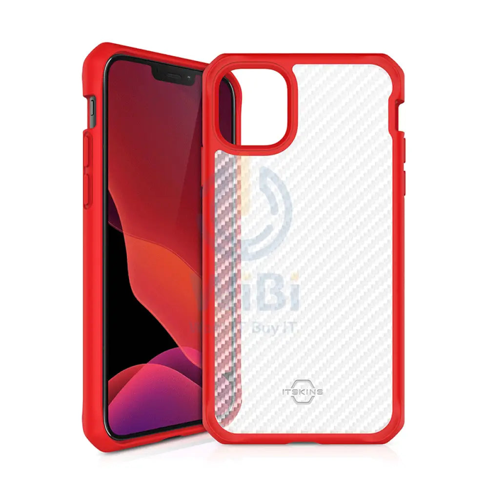 Itskins Hybrid Tek Case - Apple iPhone 12 Pro Max / Red And Transparent Accessories > Mobiles & Tablets