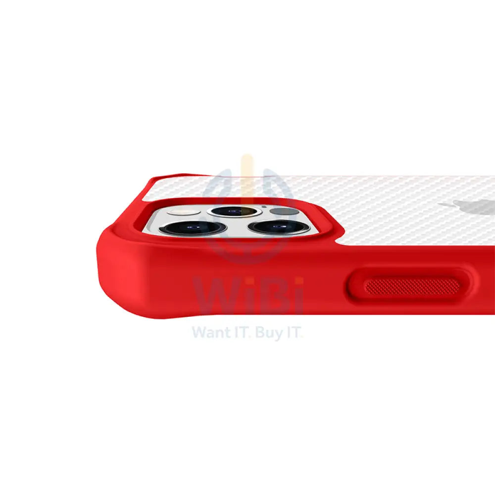 Itskins Hybrid Tek Case - Apple iPhone 12 & 12 Pro / Red And Transparent Accessories > Mobiles & Tablets