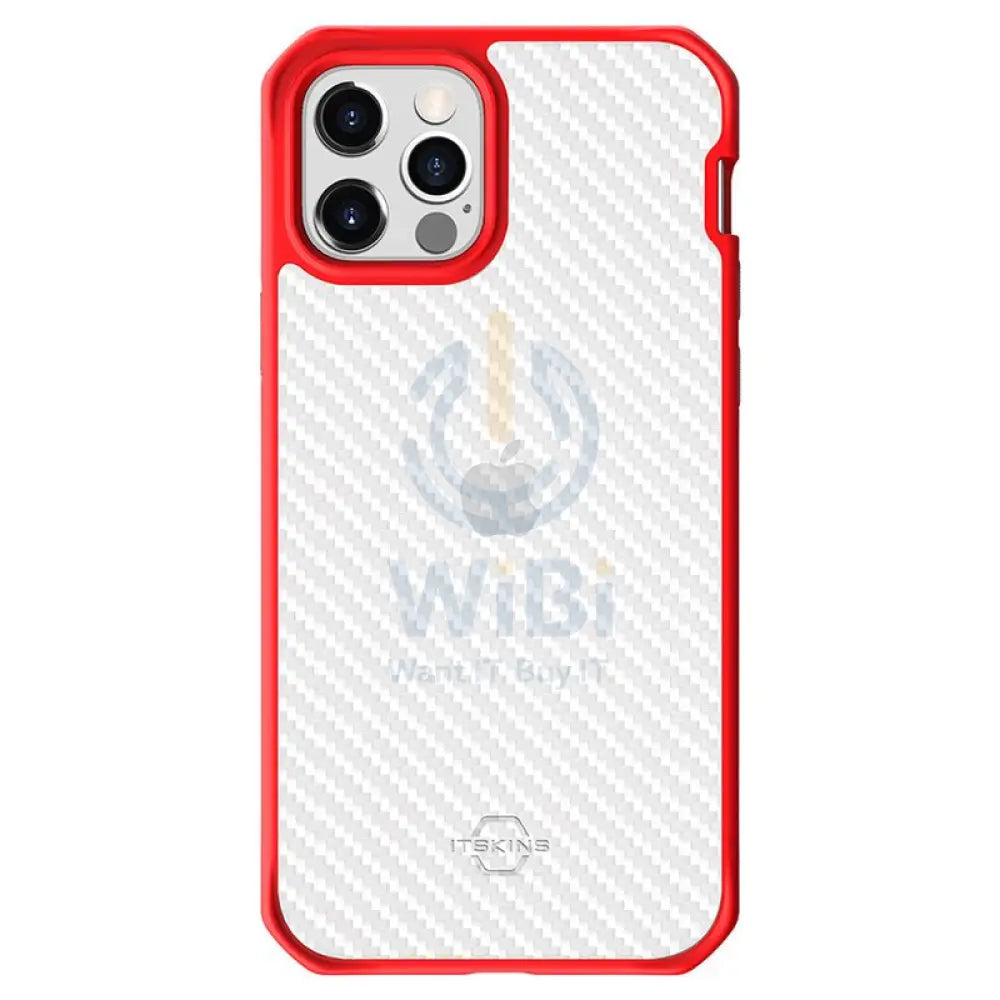 Itskins Hybrid Tek Case - Apple iPhone 12 & 12 Pro / Red And Transparent Accessories > Mobiles & Tablets
