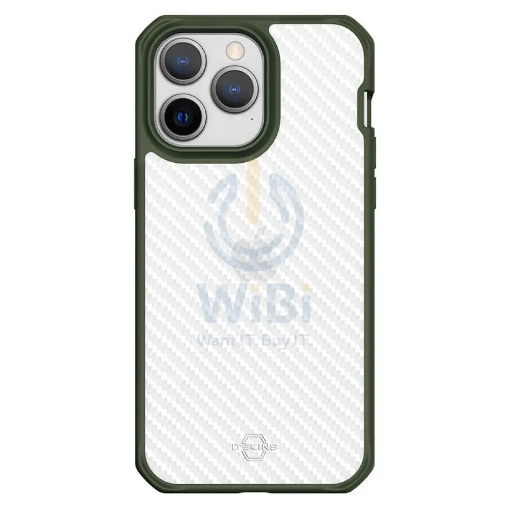 Itskins Hybrid Tek Case - Apple iPhone 14 Pro / Olive Green And Transparent Accessories > Mobiles & Tablets