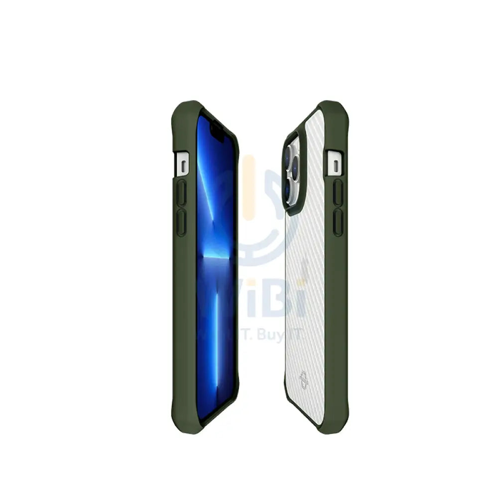 Itskins Hybrid Tek Case - Apple iPhone 14 Pro / Olive Green And Transparent Accessories > Mobiles & Tablets