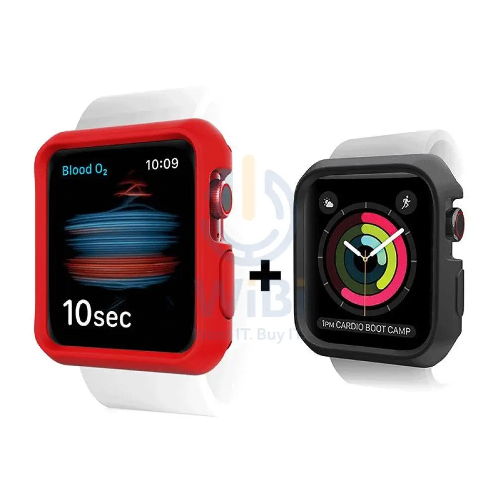 Itskins Spectrum Bumper Case - 44mm / Apple Watch SE / 6 / 5 / 4 / Red & Black - Pack of 2 Accessories > Smart Watches