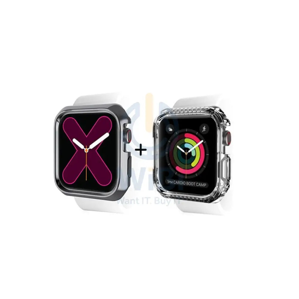 Itskins Spectrum Metal Case - 40mm / Apple Watch Series 6 / 5 / 4 / Se / Space Gray + Clear - Pack of 2 Accessories >
