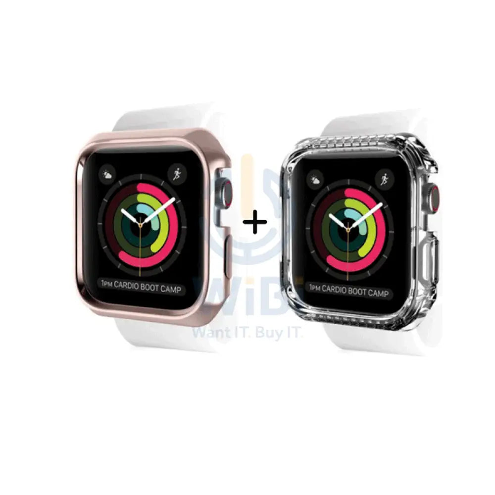 Itskins Spectrum Metal Case - 44mm / Apple Watch Series 5 / Rose Gold + Clear - Pack of 2 Accessories > Smart Watches >