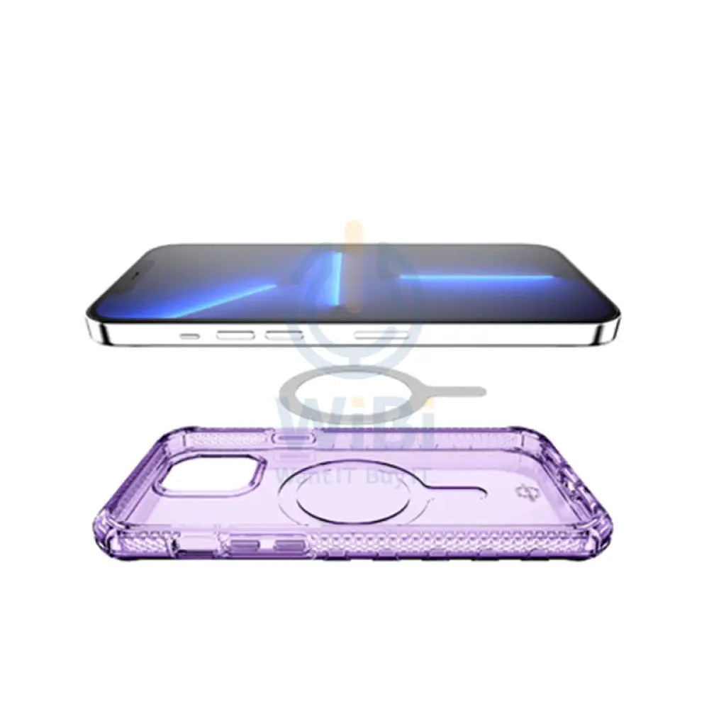 Itskins Supreme Magclear Cover - Apple iPhone 13 Pro / Light Purple And Light Purple Print Accessories > Mobiles &