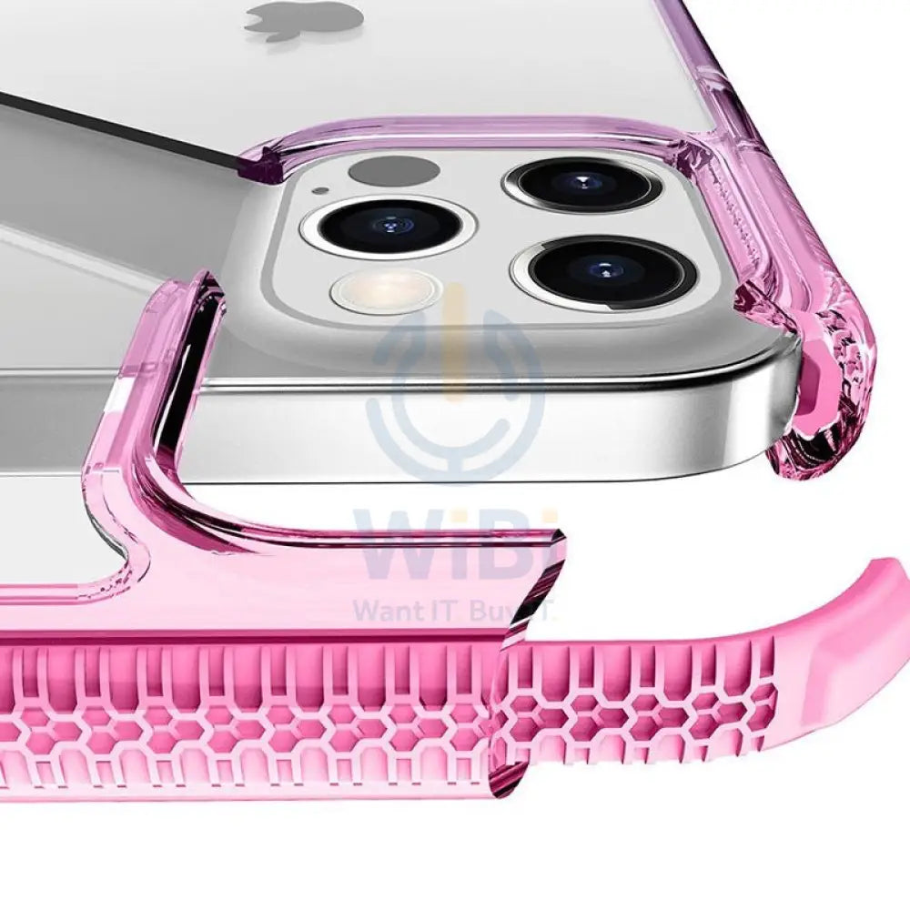 Itskins Supreme Prism Case - Apple iPhone 12 Pro Max / Light Pink And Grey Accessories > Mobiles & Tablets