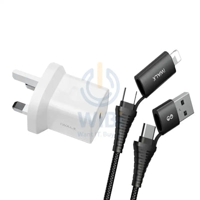 iWALK Leopard 20W PD Travel Charger With iWALK Twister Duo Multi Charging Cable - Bundle Deal Accessories > Cables &