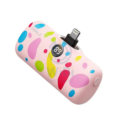iWALK Linkme Pro Fast Charge Pocket Power Bank With Battery Display - Lightning / 4800mAh / Pink Bubble Pattern