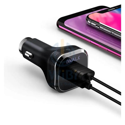 iWALK Power Delivery & QC 3.0 Car Charger - USB-C / USB-A / 42W / Black