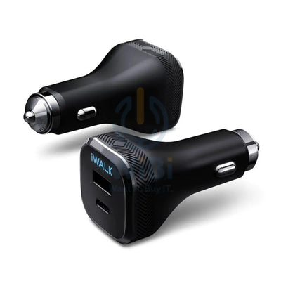 iWALK Power Delivery & QC 3.0 Car Charger - USB-C / USB-A / 42W / Black