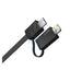 iWALK Retractable 2 IN 1 Charging Cable - Mirco-USB / Lightning / 1 Meter / Black