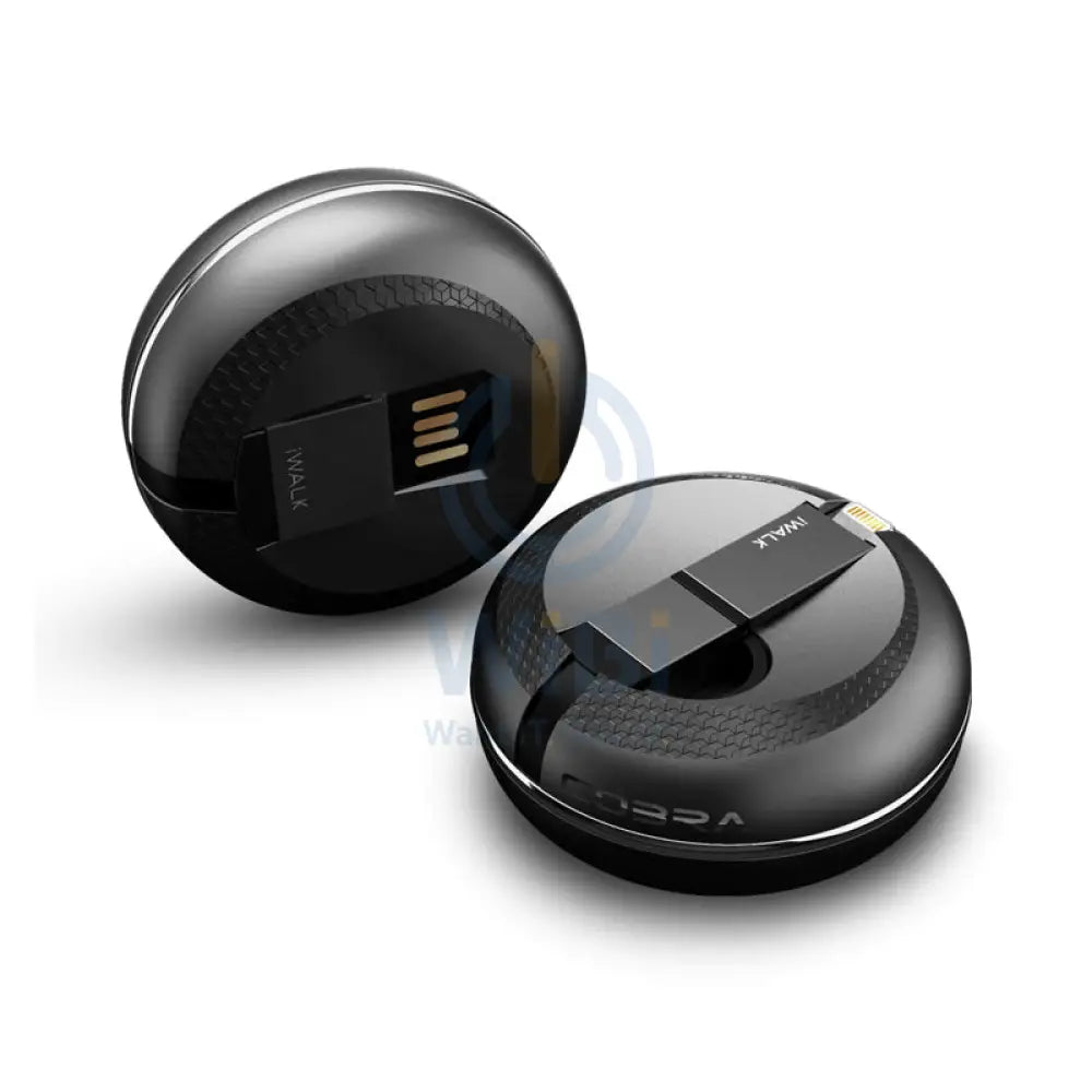 iWALK Retractable 2 IN 1 Charging Cable - Mirco-USB / Lightning / 1 Meter / Black