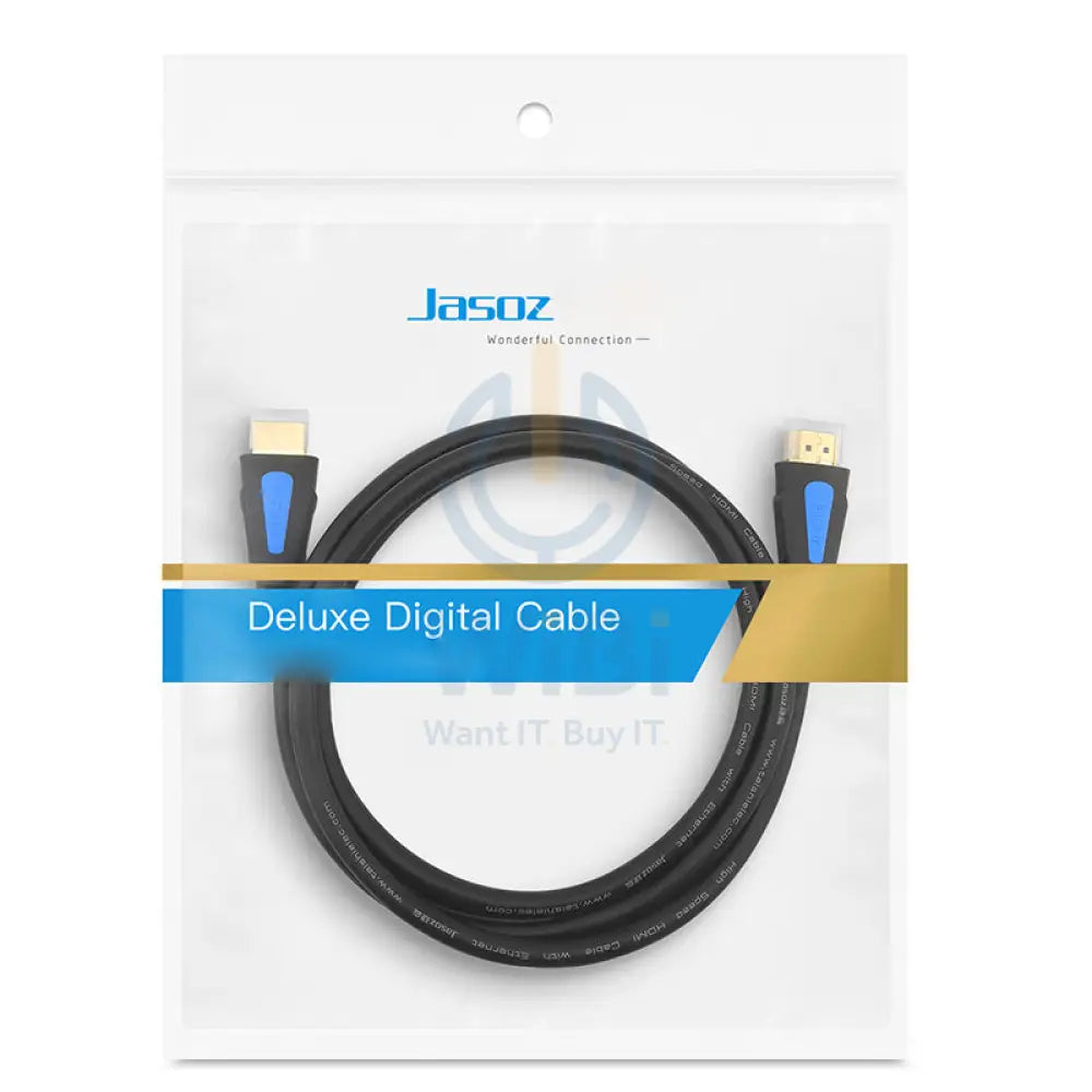 Jasoz A118 HDMI HD Cable - 4K / 1.5 Meter / Black/Blue Accessories > Cables & Converters > HDMI Cables