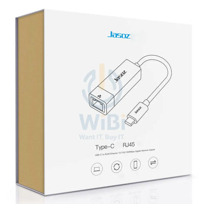 Jasoz F107 Type-C to RJ45 Gigabit Network Card - Black Networking Products > Network Card