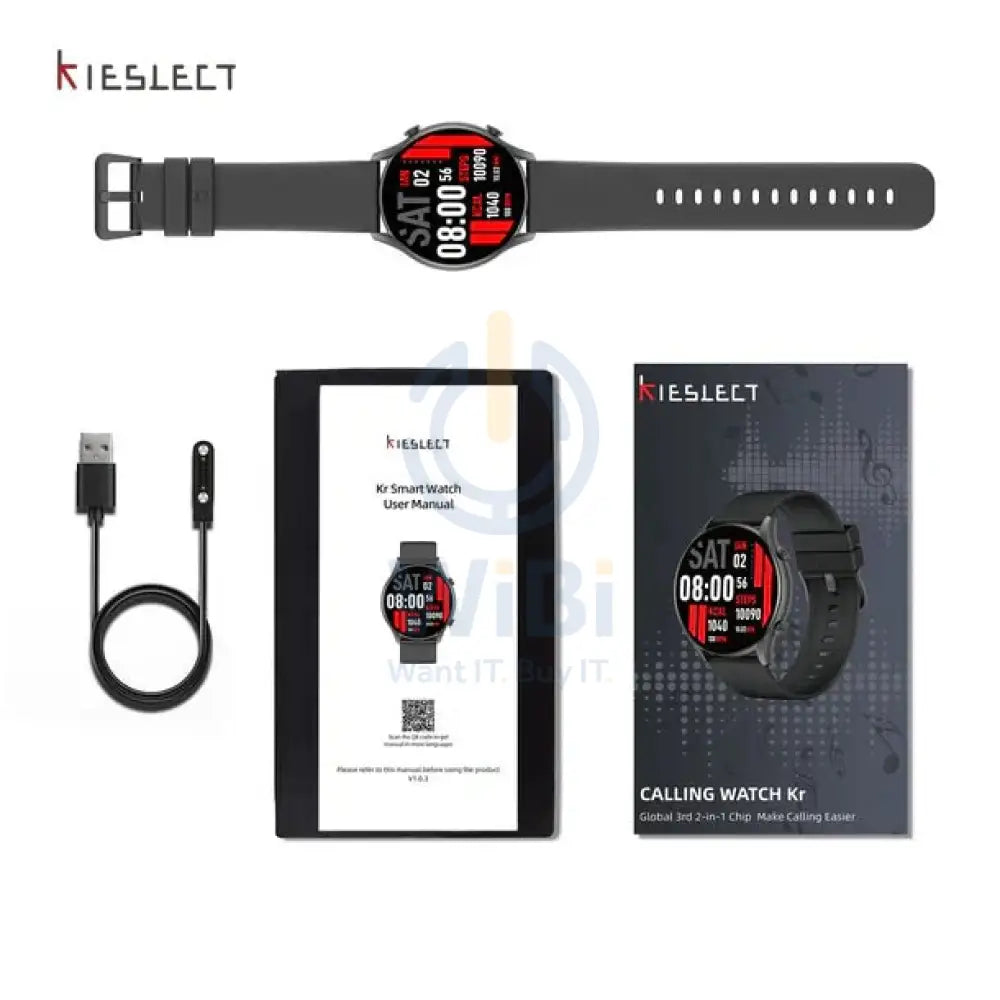 Kieslect Smart Calling Watch Kr - Black Smart Watches