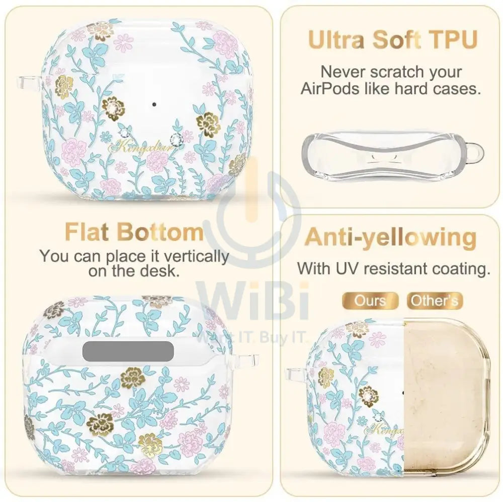 Kingxbar Flora Series AirPods 3 Case - Blue Accessories > Mobiles & Tablets