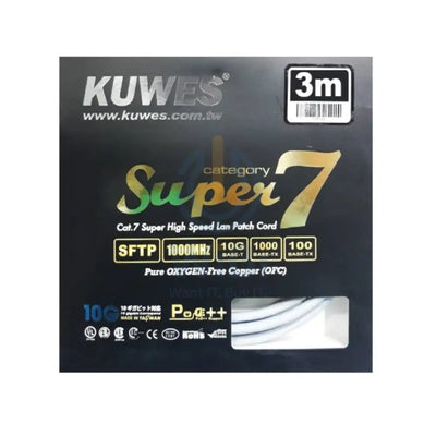 Kuwes C7P-03 CAT7 Network Ethernet Cable - 3 Meter / Grey Networking Products