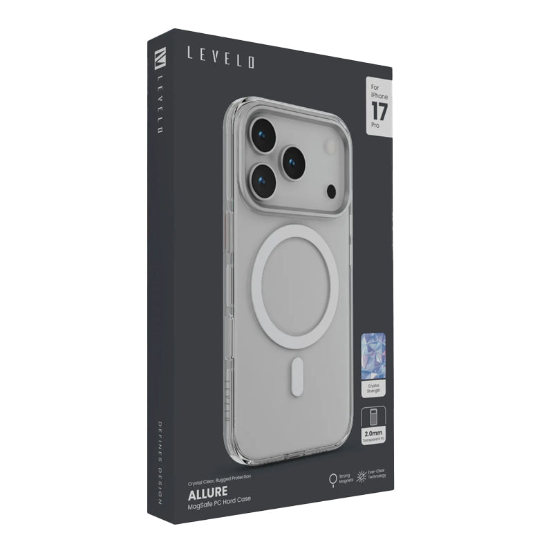Levelo Allure PC Hard MagSafe Case For Apple iPhone 17 Pro - Transparent Accessories > Mobiles & Tablets > Mobiles >