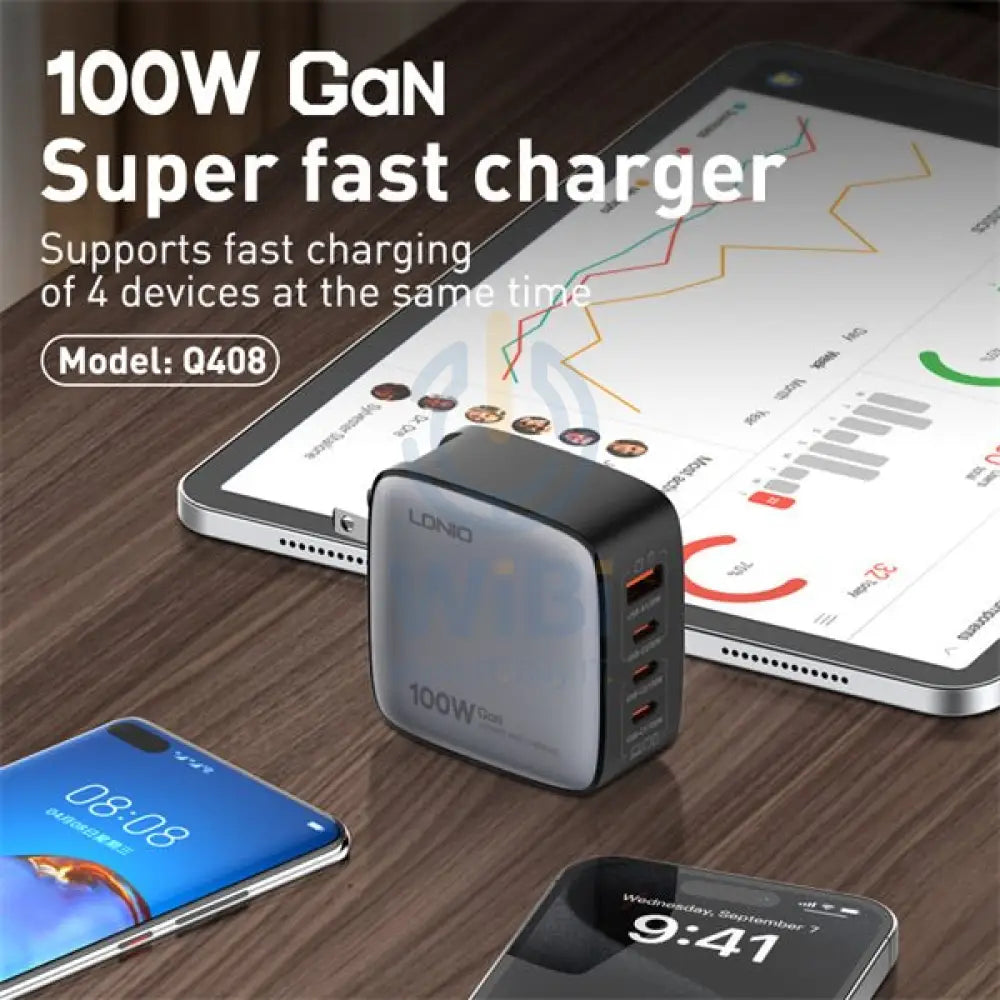Ldnio 100W GaN Super Fast Charger Q408 Accessories > Power Adapters