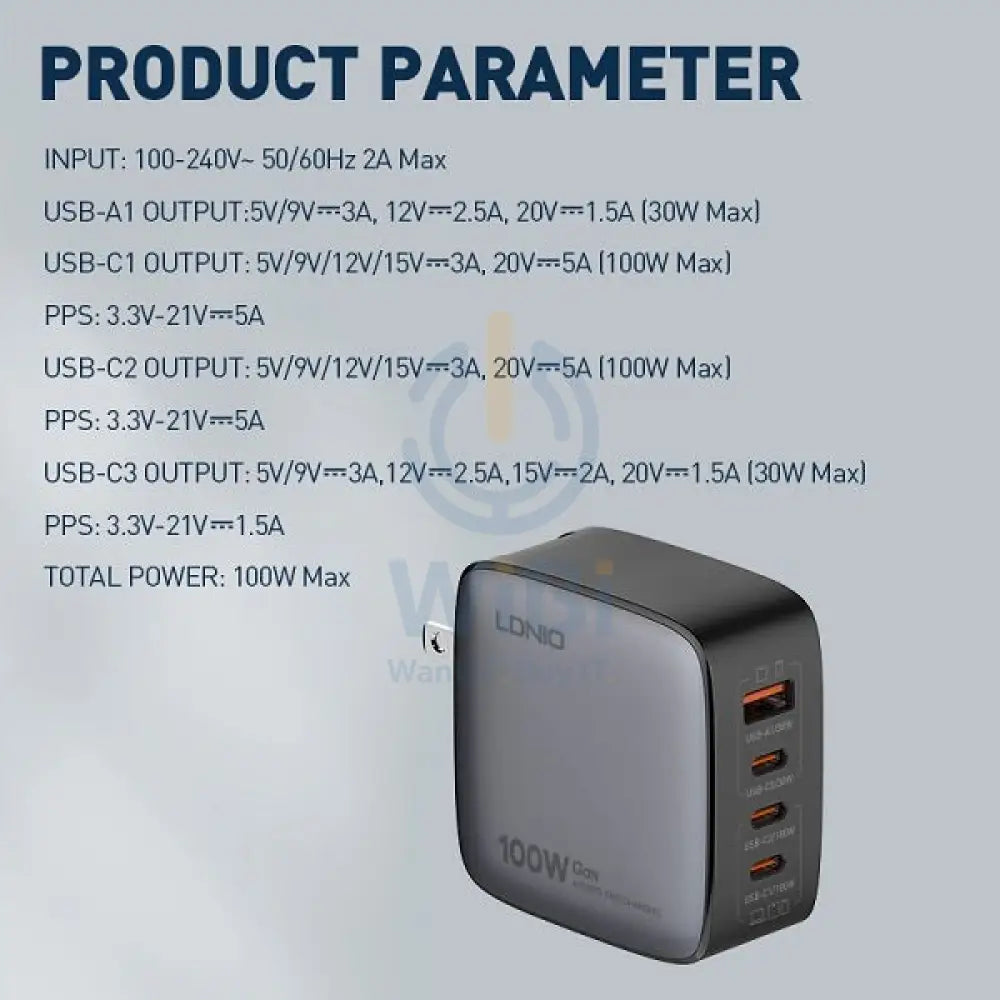 Ldnio 100W GaN Super Fast Charger Q408 Accessories > Power Adapters