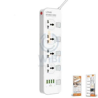 Ldnio 2500W Power Extension With 4 USB-A Ports & 4 Power Sockets Sc4408 Accessories > Power > Power Protection > Surge