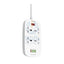 Ldnio 4 Extension Power Socket - 4 Way / USB / 2 Meters / White