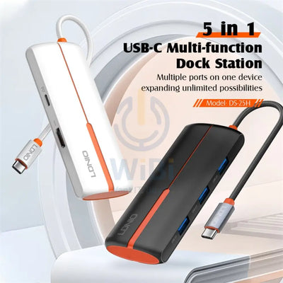 Ldnio 5 In 1 Type-C HUB Adapter 4K HD Black Accessories > Cables & Converters > Cables
