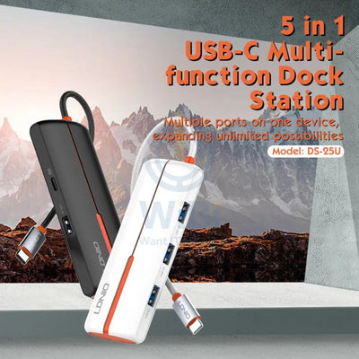 Ldnio 5 In 1 Type-C HUB Adapter Black Accessories > Cables & Converters > Cables