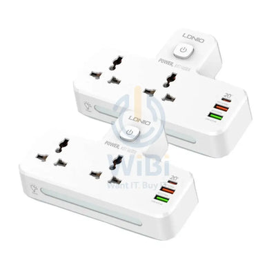 Ldnio Extension Power Socket - 2 Way / USB-C / Whit - Pack of 2