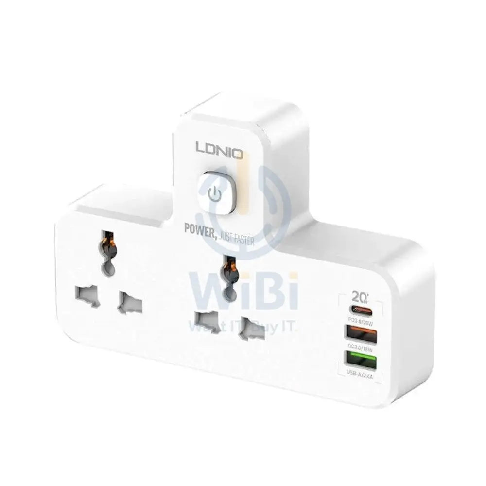 Ldnio 6 in 1 Power socket - 2 Way / USB-C / Night lamp / White - Pack of 2 Accessories > Power > Power Protection >