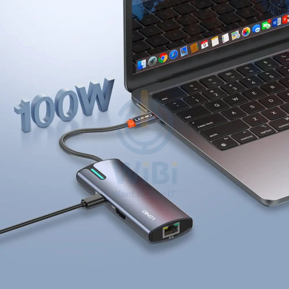 Ldnio 6 In 1 Type-C HUB Adapter 4K HD Grey Accessories > USB Hub