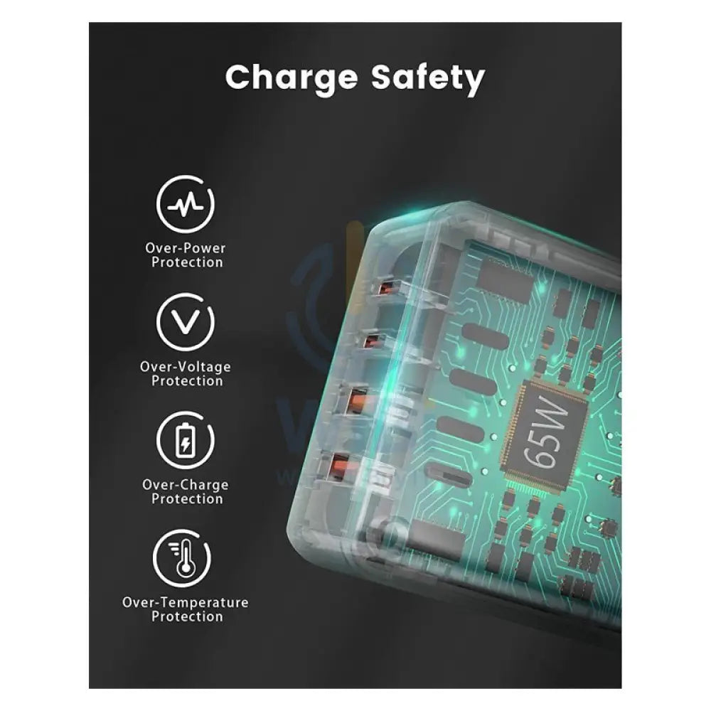 Ldnio 65W Super Fast Charging Desktop Charger - USB-C / 2 Meters / Black