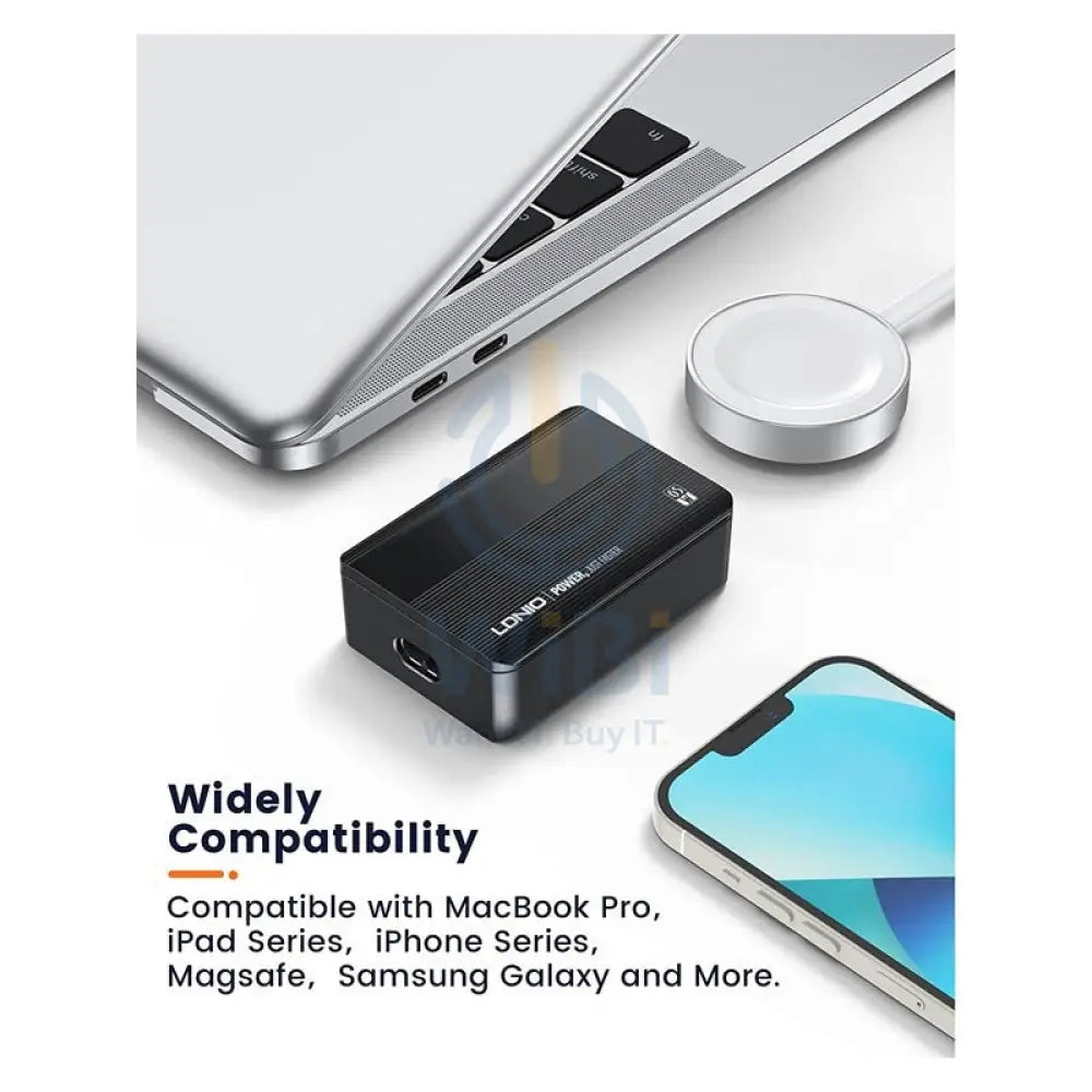 Ldnio 65W Super Fast Charging Desktop Charger - USB-C / 2 Meters / Black
