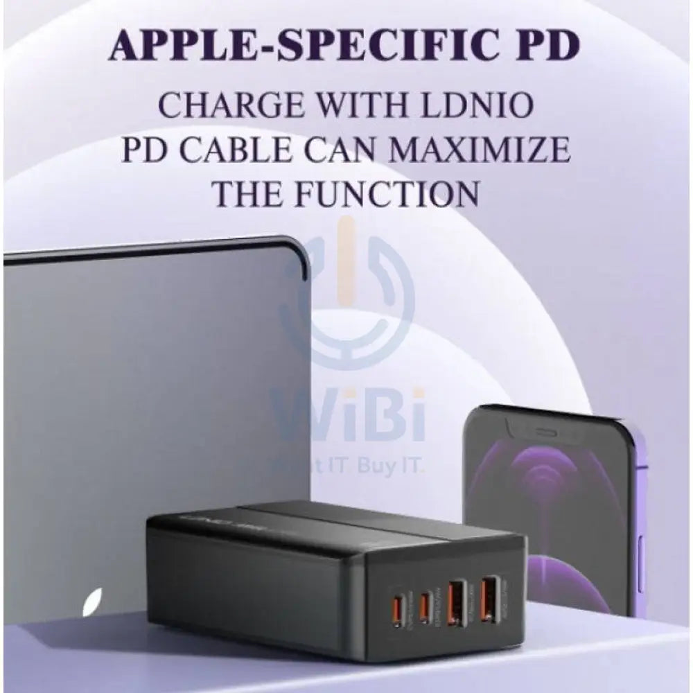 Ldnio 65W Super Fast Charging Desktop Charger - USB-C / 2 Meters / Black