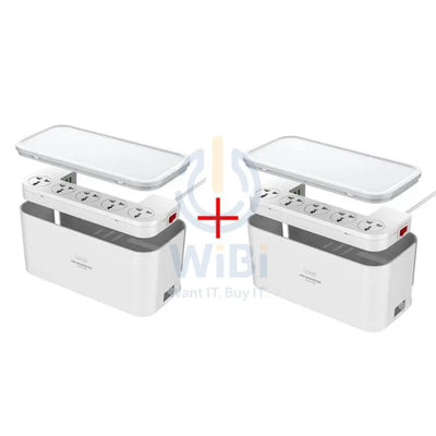 Ldnio Management Power Strip Box with 5 Outlets Power Socket - 5 Way / USB / 2 Meters / White - Pack of 2