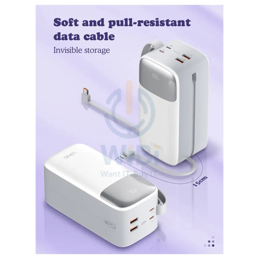 Ldnio PQ50 Fast Charging Power Bank - 50,000mAh / 22.5W / White Accessories > Power Bank