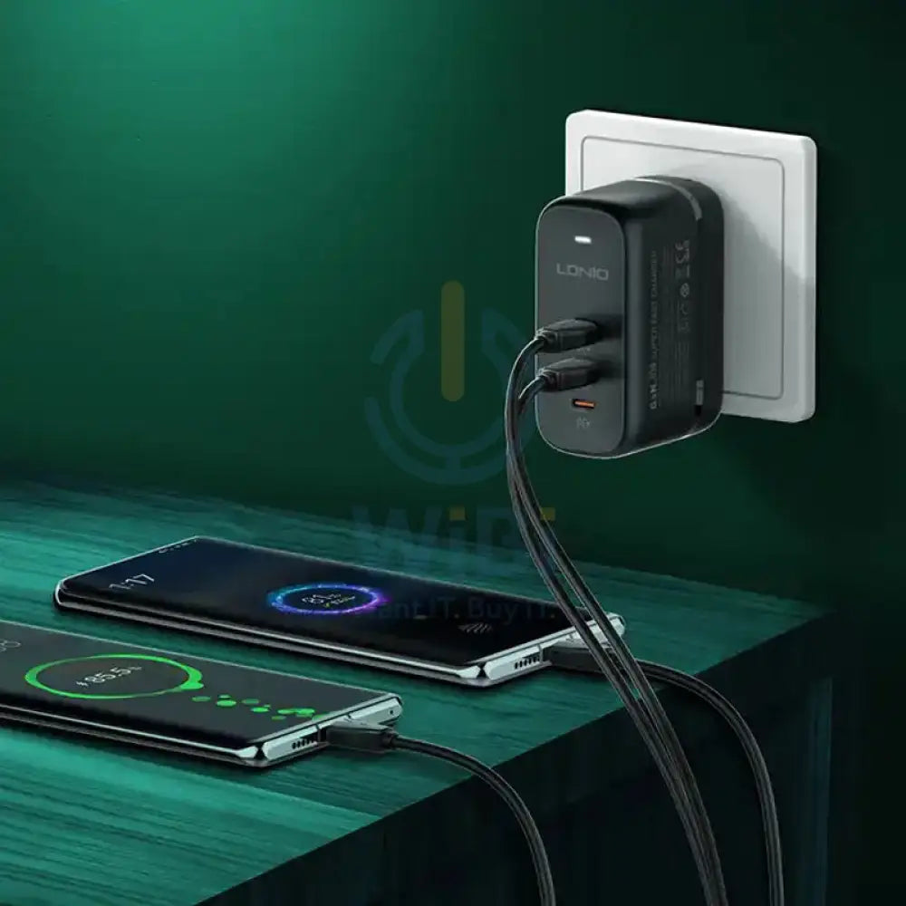 لدنيو Q367 Q367 GaN Supper سريع شاحن - 65W / تايب-سي / أسود اكسسوارات > طاقة محولات