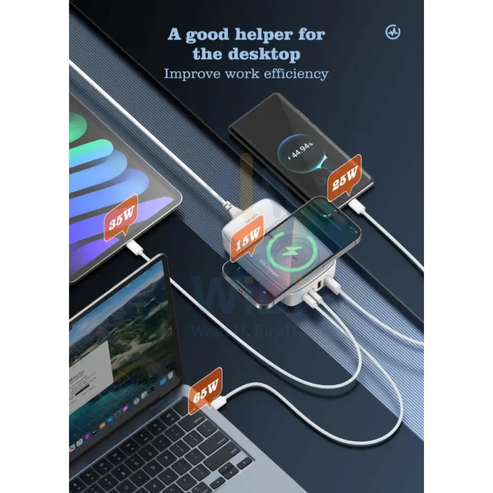 LDNIO Q4010 Multiport Desktop Charging Wireless Charger - 140W / White Accessories > Power Adapters