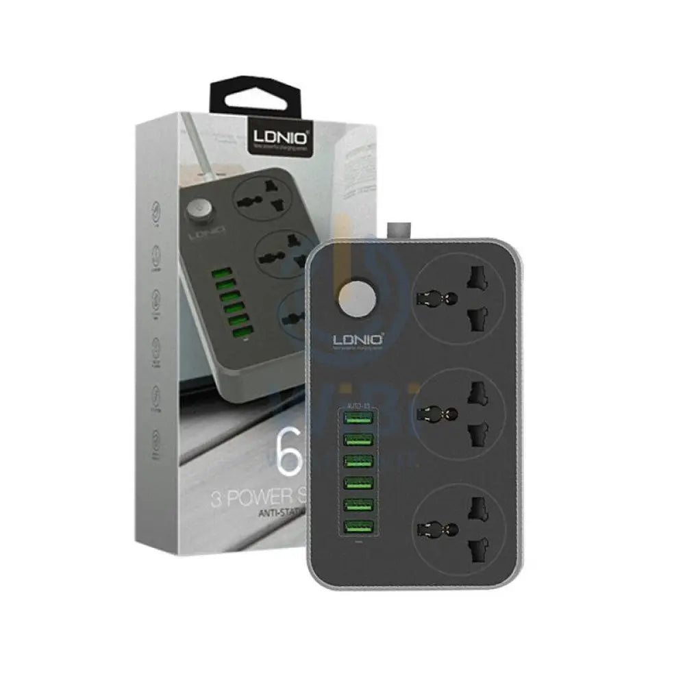 Ldnio SC3604 Extension Sockets - 3 Way / 2 Meters / 6x USB Ports / Grey Color