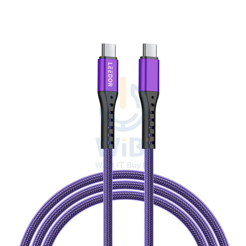 LEEDOR Nylon 3A Fast Charge USB C to USB C Data Cable 1.2M / 27W / Purple Accessories > Cables & Converters > Cables