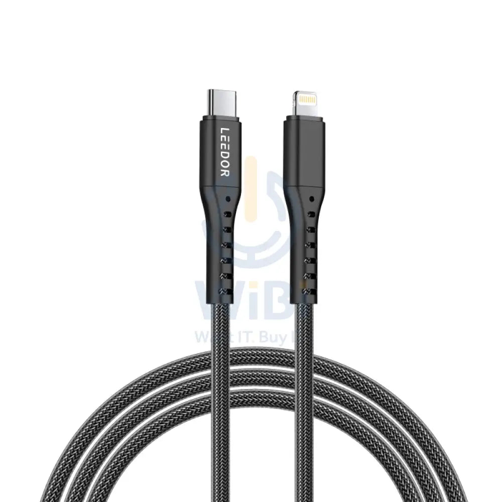 LEEDOR Nylon 3A Fast Charge USB C to Lightning Data Cable 1.2M / 27W / Black Accessories > Cables & Converters > Cables