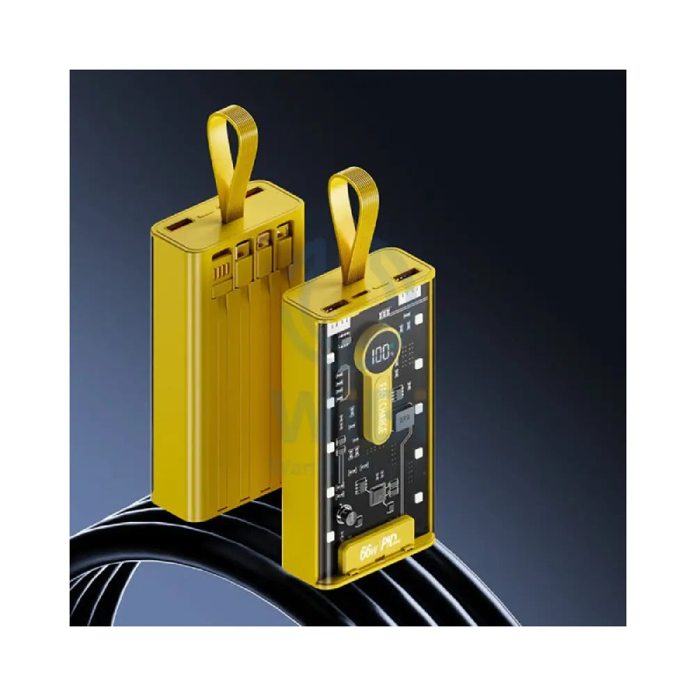 LEEDOR YM-743 Built-in Cable Power Bank - 20W / 10000mAh / Yellow Accessories > Power Bank