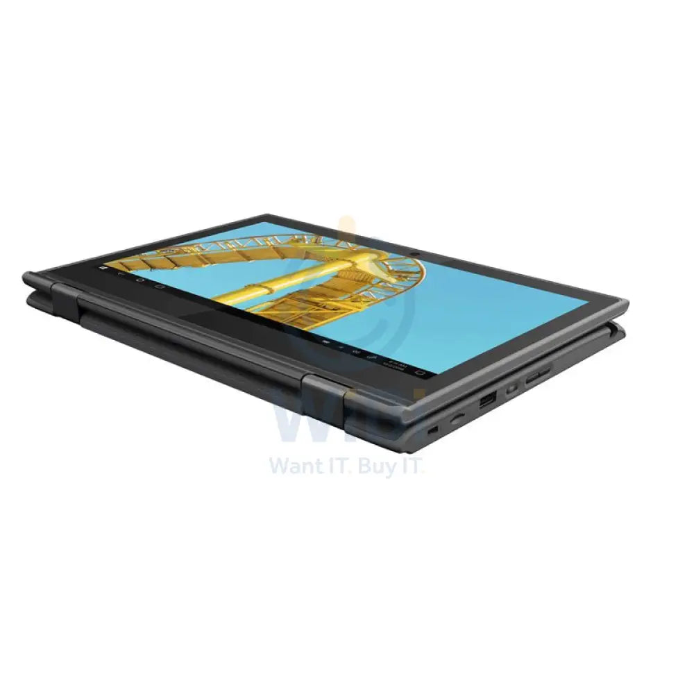 Lenovo 300e 2-in-1 Laptop (2nd Gen) - 11.6" HD Multi-Touch / Celeron / 4GB / 128GB eMMC / Win 10 Pro / 1YW / Arabic/English / Black - Laptop